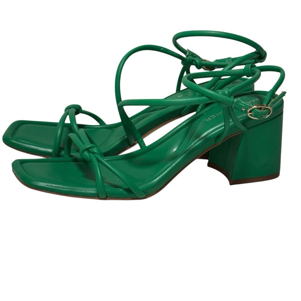 NEW Marc Fisher Sandals Gurion Size 6.5M GREEN Knotted Strappy Block Heel - Picture 2 of 11